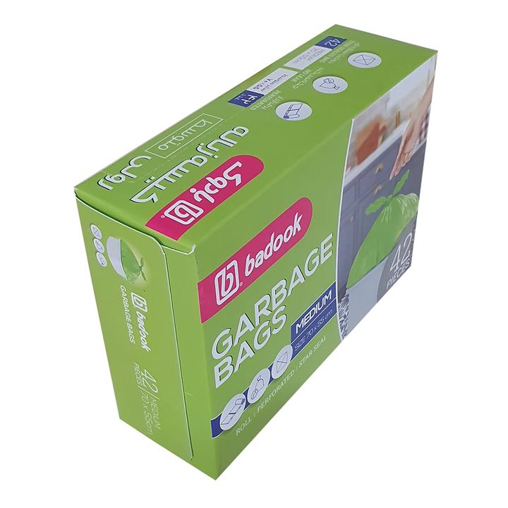 کیسه زباله بادوک مدل M42  بسته 42 عددی Badook M42 Garbage Bag Pack Of 42